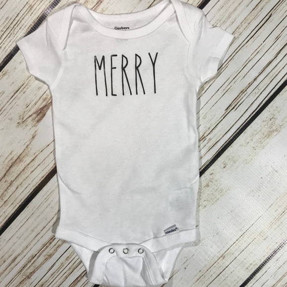 Gerber Onesie Baby Merry Rae Dunn Inspired - Picture 1 of 4